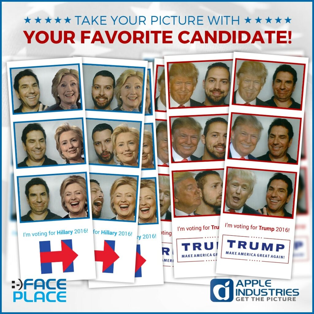 Final Trump-Clinton Showdown  Expected to Boost Face Place Photo Sales  Up to 80% at Apple’s Election Booth 2016!